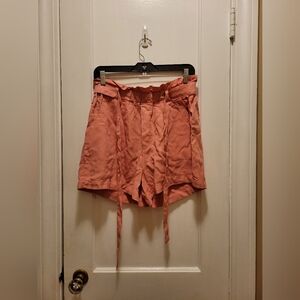 Thread and Supply Women's Coral Belted Shorts NWT Size L
